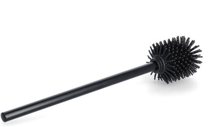 Zeller WC/Toiletborstel los - hygienisch silicone - RVS steel - D7 x H39 cm - zwart