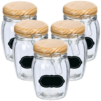 Zeller Weckpot/inmaakpot - 10x - 820 ml - glas - met beugelsluiting - incl. etiketten