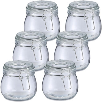 Zeller Weckpot/inmaakpot Alfie - 10x - 500 ml - glas - beugelsluiting - D11 x H11 cm