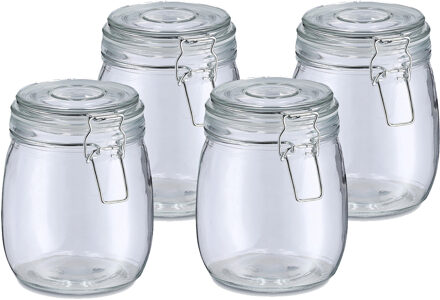 Zeller Weckpot/inmaakpot Alfie - 4x - 750 ml - glas - beugelsluiting - D11 x H14 cm