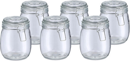 Zeller Weckpot/inmaakpot Alfie - 6x - 750 ml - glas - beugelsluiting - D11 x H14 cm