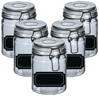 Zeller Weckpotten/inmaakpotten - 10x - 250 ml - glas - met beugelsluiting - incl. etiketten