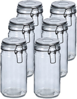 Zeller Weckpotten/inmaakpotten - 10x - 750 ml - grijs - glas - beugelsluiting - D10 x H15 cm