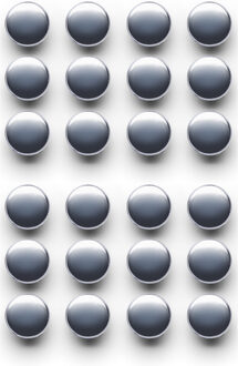 Zeller Whiteboard/koelkast magneten - 24x - zilver - kunststof - 2 cm