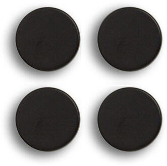 Zeller Whiteboard/koelkast magneten extra sterk - 4x - mat zwart - 2 cm