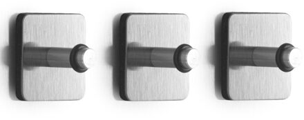 Zeller Whiteboard/koelkast magneten met haakjes - 3x - vierkant - 2,5 cm