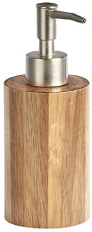 Zeller Zeeppompje/dispenser - acacia hout - D7 x H18 cm
