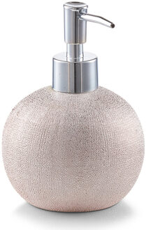 Zeller Zeeppompje/dispenser keramiek - rose glitter - 10 x 14 cm