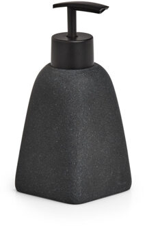 Zeller Zeeppompje/dispenser kunststeen - antraciet grijs - 7 x 15 cm