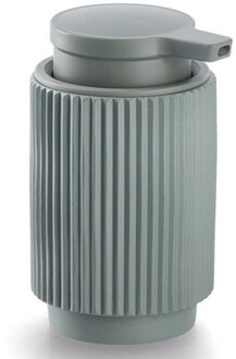 Zeller Zeeppompje/dispenser Stripes - kunststeen - groen - kunststeen - 8 x 14 cm - 300 ml