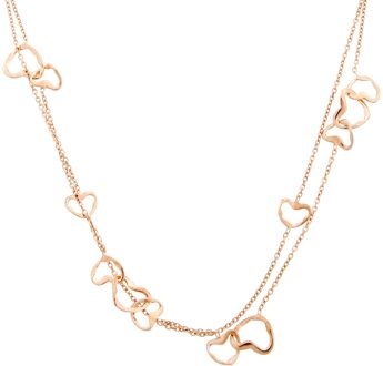 'Zelma' Dames 925 Sterling Zilveren Ketting - Roze ZK-7179/RG Rosé - One Size
