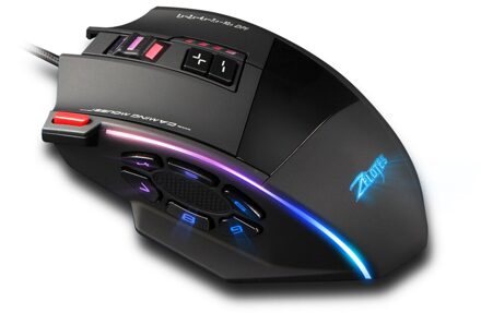 Zelotes C-13 Wired Usb 10000 Dpi Een Optische Gaming Muis 12 Programmeerbare Knoppen Computer Game Muizen 5 Verstelbare Dpi 7 led Verlichting