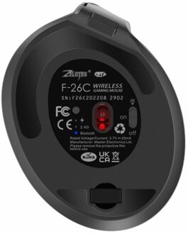 ZELOTES F-26C Rechargeable display dual-mode wireless mouse with silent 2.4GHz BT gray