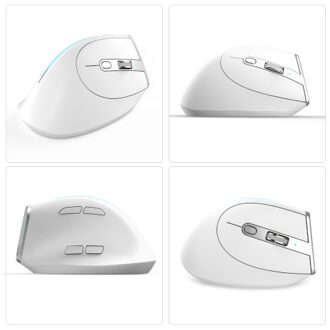 ZELOTES F-36 Wireless vertical 2.4G Bluetooth mouse full color light 8 key programming five DPI game mouse built-in 730mah lithium battery White