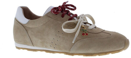 Zelyan suede dunne zool | maat: | kleur: | dames sneakers | materiaal: suède Beige - 41