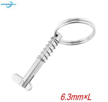 Zemenmech 6.3Mm Marine Grade 316 Roestvrij Staal Quick Release Pin Voor Boot Bimini Top Dek Scharnier Boot Accessoires Scheepsbouw 76mm