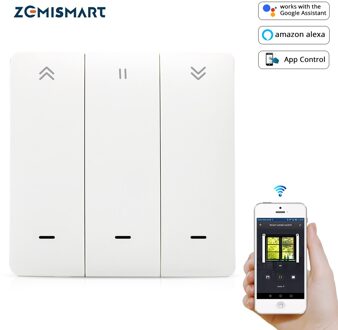 Zemismart Zigbee Tuya Smart Gordijn Schakelaar Voor Rolgordijn Motor Muur Drukknop Alexa Echo Google Home Timer
