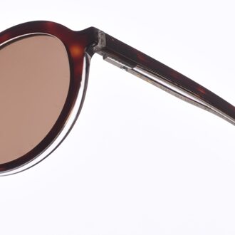 Zen Unisex Z427 Ronde Vorm Acetaat Zonnebril Bruin