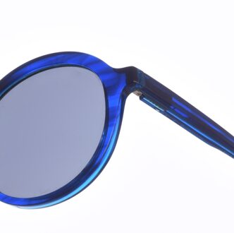 Zen Unisex Z427 Ronde Vorm Acetaat Zonnebril Donkerblauw - One Size