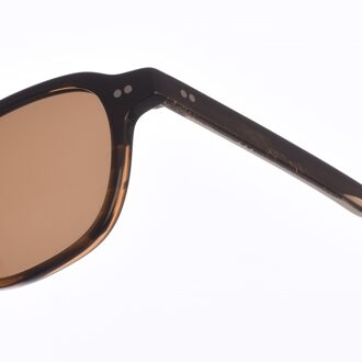 Zen Unisex Z515 Vierkante Vorm Acetaat Zonnebril Donker Bruin - One Size