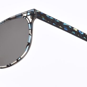 Zen Z398 dameszonnebril van ovaal acetaat - maat Donkergrijs