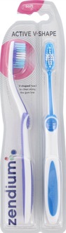 Zendium Tandenborstel Zendium V-Vorms Zachte 2-Pak Tandborstel 2 st
