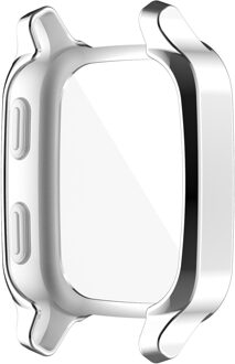 Zenheo Beschermhoes Cover Voor Garmin Venu Sq Soft Tpu Gevallen Voor Garmin Venu Sq Muziek Horloge Full Screen Protector shell zilver