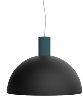 Zenit Hanglamp, 1xe27, Zwart Mat/blauw Mediterraan, D.40cm