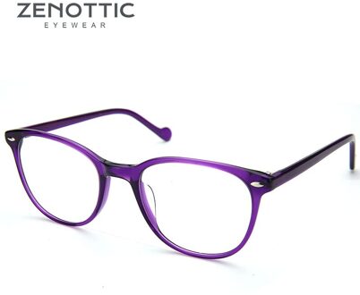 Zenottic Paars Retro Bril Frame Vrouwen Optische Clear Brillen Frame Bijziendheid Verziendheid Vintage Bril Frame 003