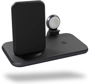 Zens Draadloos oplaadstation 4-in-1 - Aluminium Serie - Draadloze stand + Apple Watch - Zwart - One size
