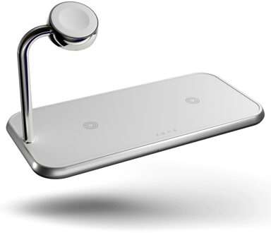 Zens draadloze lader Dual+Watch Aluminium Wireless Charger (Wit)