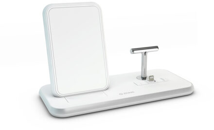 Zens Draadloze Oplader 10W met Standaard en AirPods Dock Wit