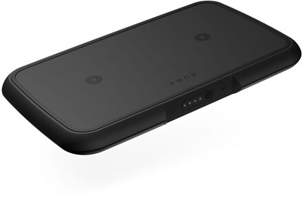 Zens Powerbank Dual Wireless Charger - Draadloze powerbank - 9000 mAh Zwart - One size