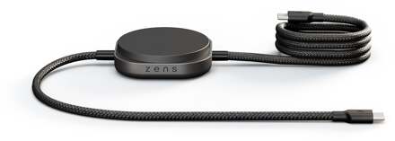 Zens Pro 2 USB-C Kabel met Draadloze Oplader voor telefoon / earbuds - MagSafe en Qi2 - Zwart - One size