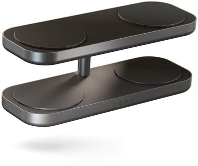 Zens Quattro Wireless Charger Pro 4 - Draadloos oplaadstation - Geschikt voor Qi2 en MagSafe - Zwart - One size
