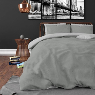 Zensation Dekbedovertrek Twin Face - Grijs Antraciet - Tweepersoons (200x200 Cm) - Grijs & Antraciet Microvezel - Double Face - Zensation - Dekbed-Discounter.nl