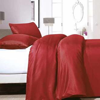 Zensation Satin Point - Dekbedovertrek - Eenpersoons - 140x200/220 + 1 kussensloop 60x70 - Rood