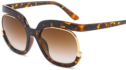Zeontaat Vrouwen Oversized Zonnebril Luxe Mode Cat Eye Dames Vintage Vrouwelijke Zonnebril Oculos Gafas c2leopard