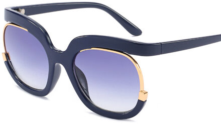 Zeontaat Vrouwen Oversized Zonnebril Luxe Mode Cat Eye Dames Vintage Vrouwelijke Zonnebril Oculos Gafas c4blue