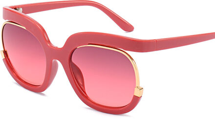 Zeontaat Vrouwen Oversized Zonnebril Luxe Mode Cat Eye Dames Vintage Vrouwelijke Zonnebril Oculos Gafas c6pink