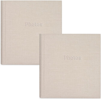 ZEP 2x Fotoboek/fotoalbum Met 30 Paginas Creme 29 X 31 X 4 Cm - Fotoalbums Bruin