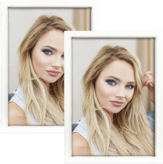 ZEP 2x stuks fotolijst metaal wit geschikt voor een foto van 13 x 18 cm