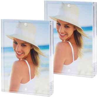 ZEP 2x stuks - Fotolijst - transparant - acryl - magnetisch frame - geschikt voor foto - 13 x 18 c