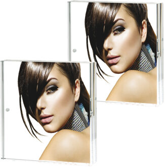 ZEP 2x stuks - Fotolijst - transparant - acryl - magnetisch frame - geschikt voor foto - 20 x 20 c