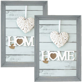 ZEP 2x stuks houten fotolijst vintage grijs geschikt voor een foto van 13 x 18 cm