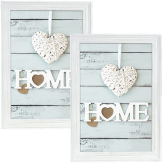 ZEP 2x stuks houten fotolijst vintage wit geschikt voor een foto van 20 x 30 cm