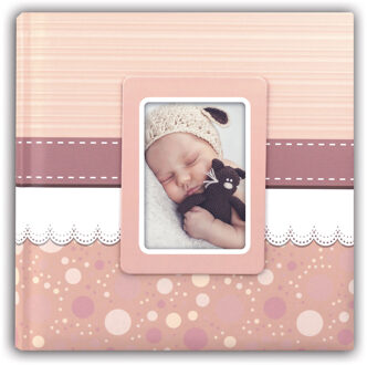 ZEP Fotoboek/fotoalbum Cinzia baby meisje met 30 paginas roze 31 x 31 x 3 cm - Fotoalbums