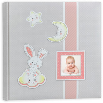 ZEP Fotoboek/fotoalbum Fred baby meisje met 30 paginas roze 32 x 32 x 3,5 cm - Fotoalbums