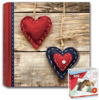 ZEP Fotoboek/fotoalbum Liefde met 20 paginas 32 x 32 x 2,5 cm inclusief plakkers