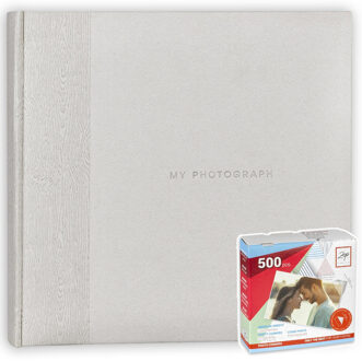 ZEP Fotoboek/fotoalbum Luis met 20 paginas wit 24 x 24 x 2 cm inclusief plakkers - Fotoalbums